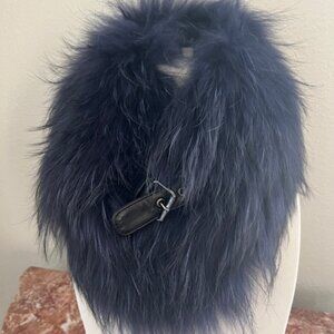 Luisa Spagnoli Blue Vera Pelliccia neck wrap